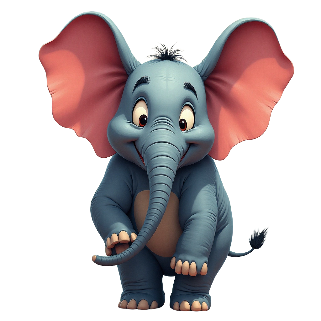 Adorable Cartoon Elephant